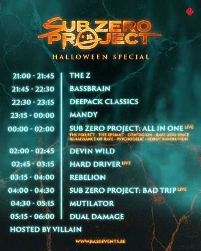 Sub Zero Project: Halloween Special | Timetable