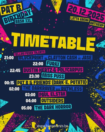 Pat B Birthday Bash XXL 2025 | Timetable Pat B Birthday Bash XXL 2025 | Timetable